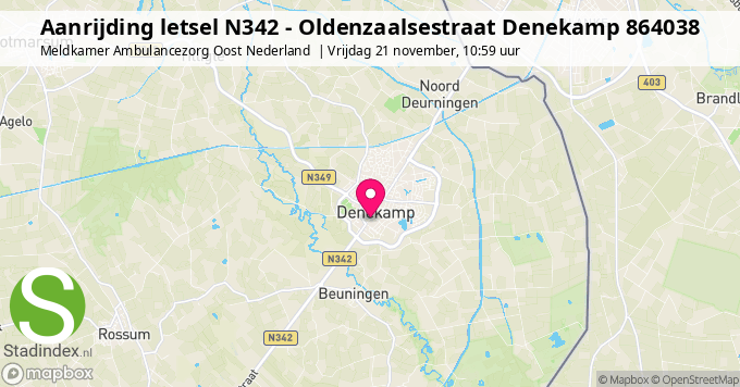 Aanrijding letsel N342 - Oldenzaalsestraat Denekamp 864038
