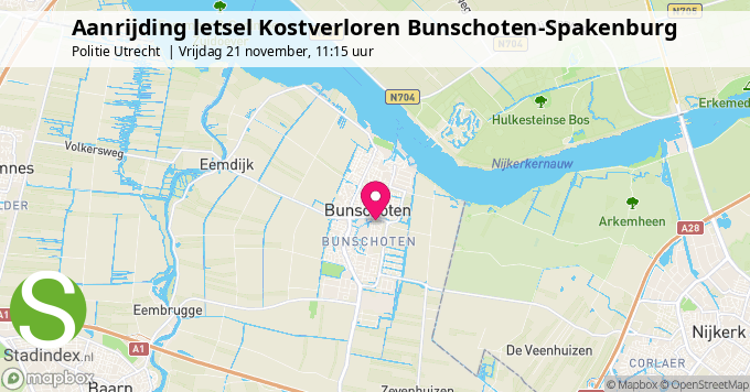 Aanrijding letsel Kostverloren Bunschoten-Spakenburg