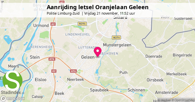 Aanrijding letsel Oranjelaan Geleen