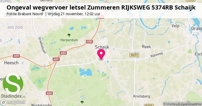 Ongeval wegvervoer letsel Zummeren RIJKSWEG 5374RB Schaijk