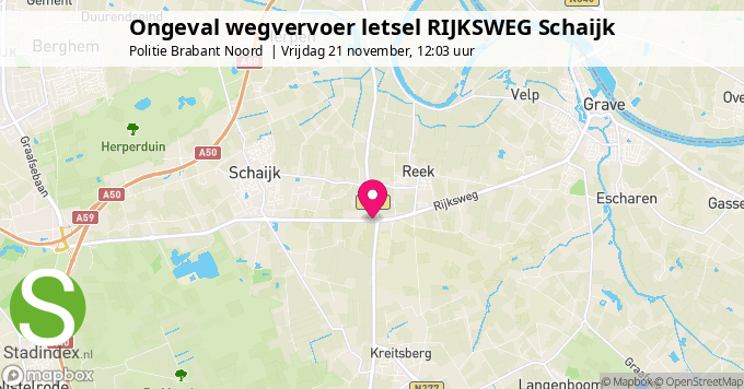 Ongeval wegvervoer letsel RIJKSWEG Schaijk
