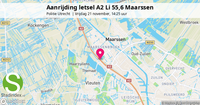 Aanrijding letsel A2 Li 55,6 Maarssen