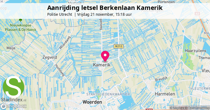 Aanrijding letsel Berkenlaan Kamerik