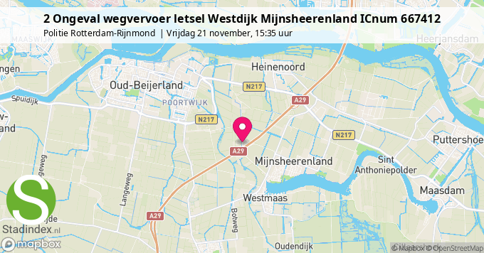 2 Ongeval wegvervoer letsel Westdijk Mijnsheerenland ICnum 667412