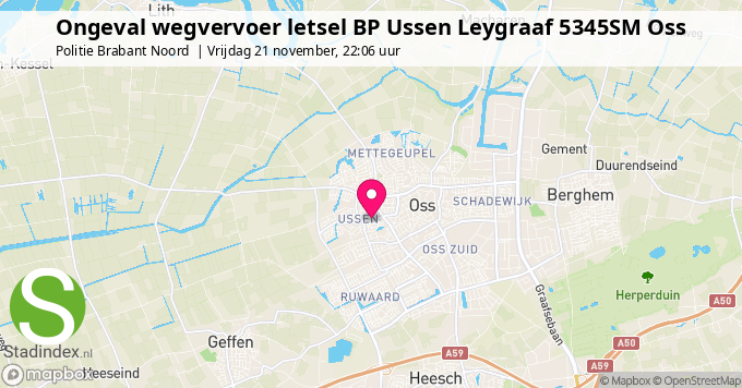 Ongeval wegvervoer letsel BP Ussen Leygraaf 5345SM Oss
