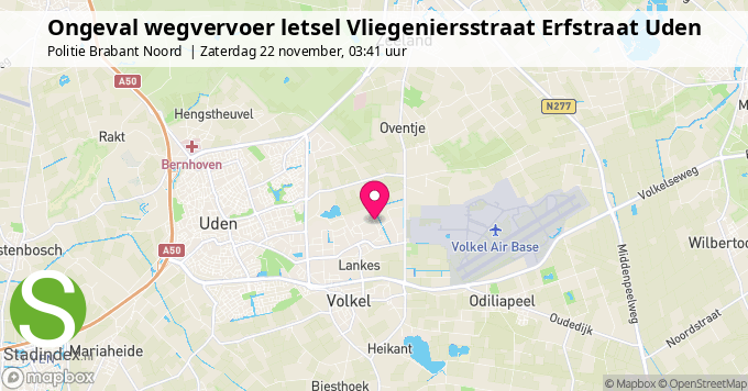 Ongeval wegvervoer letsel Vliegeniersstraat Erfstraat Uden