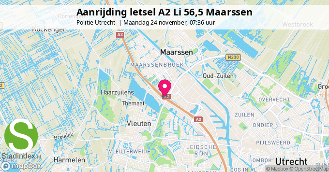 Aanrijding letsel A2 Li 56,5 Maarssen