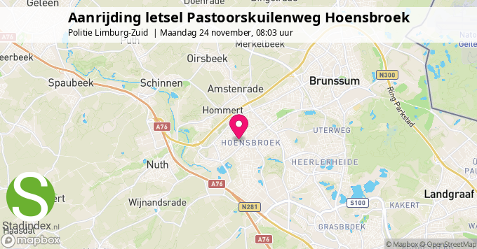 Aanrijding letsel Pastoorskuilenweg Hoensbroek