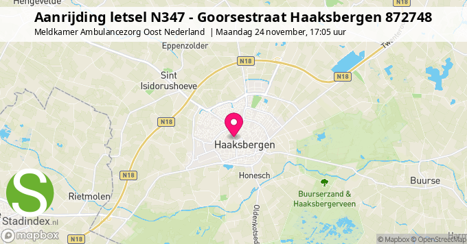 Aanrijding letsel N347 - Goorsestraat Haaksbergen 872748