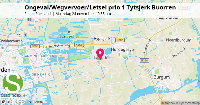 Ongeval/Wegvervoer/Letsel prio 1 Tytsjerk Buorren