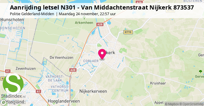 Aanrijding letsel N301 - Van Middachtenstraat Nijkerk 873537