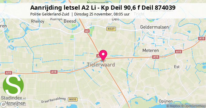Aanrijding letsel A2 Li - Kp Deil 90,6 f Deil 874039