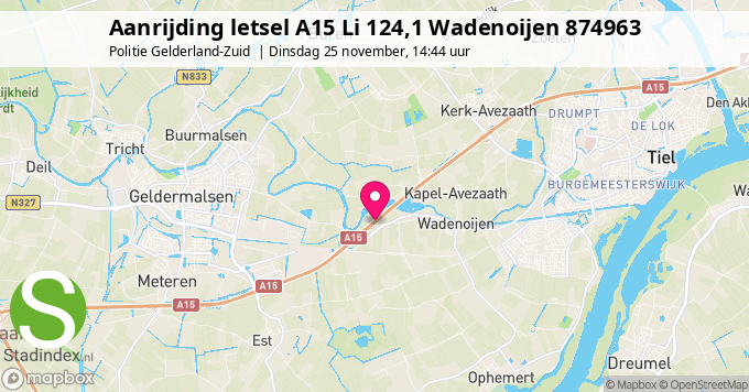 Aanrijding letsel A15 Li 124,1 Wadenoijen 874963