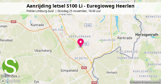 Aanrijding letsel S100 Li - Euregioweg Heerlen