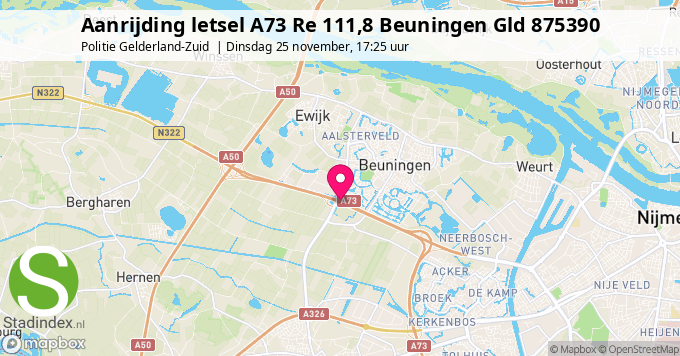 Aanrijding letsel A73 Re 111,8 Beuningen Gld 875390