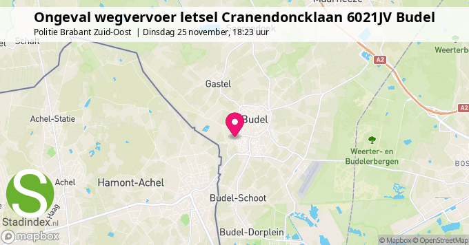 Ongeval wegvervoer letsel Cranendoncklaan 6021JV Budel