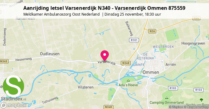 Aanrijding letsel Varsenerdijk N340 - Varsenerdijk Ommen 875559