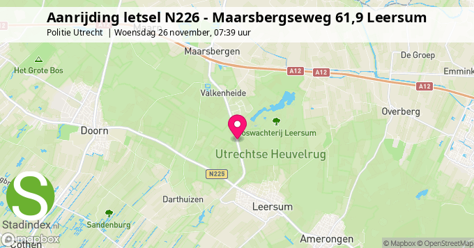 Aanrijding letsel N226 - Maarsbergseweg 61,9 Leersum