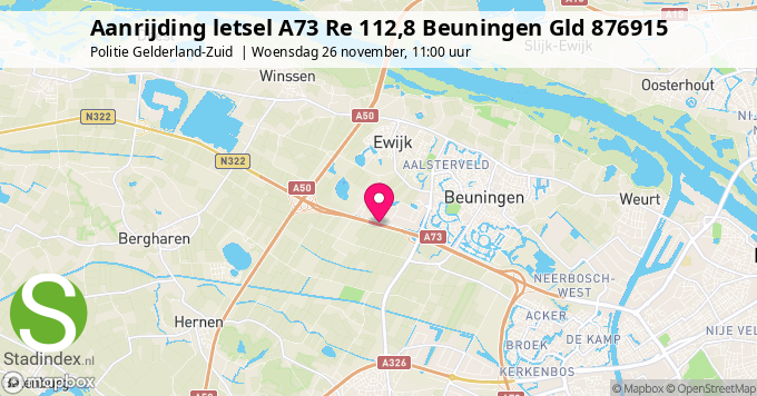 Aanrijding letsel A73 Re 112,8 Beuningen Gld 876915