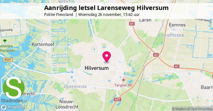 Aanrijding letsel Larenseweg Hilversum