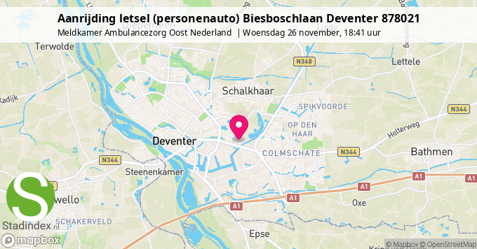 Aanrijding letsel (personenauto) Biesboschlaan Deventer 878021