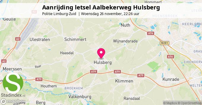 Aanrijding letsel Aalbekerweg Hulsberg