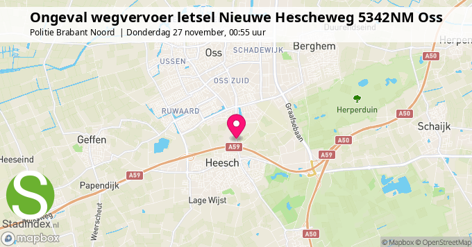 Ongeval wegvervoer letsel Nieuwe Hescheweg 5342NM Oss