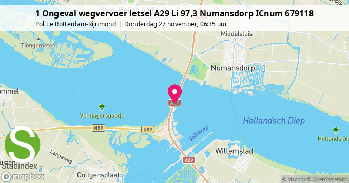 1 Ongeval wegvervoer letsel A29 Li 97,3 Numansdorp ICnum 679118