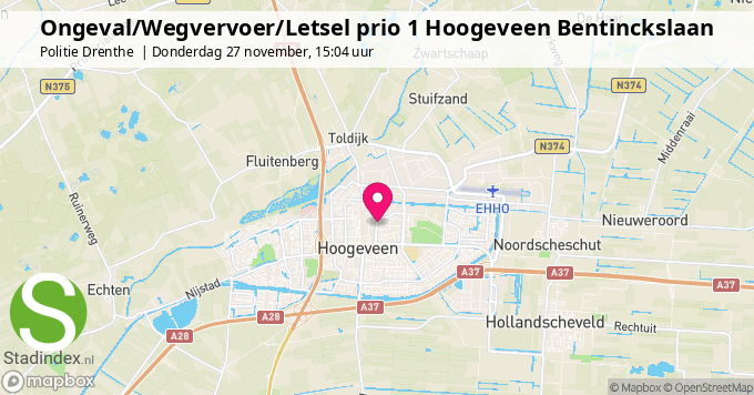 Ongeval/Wegvervoer/Letsel prio 1 Hoogeveen Bentinckslaan