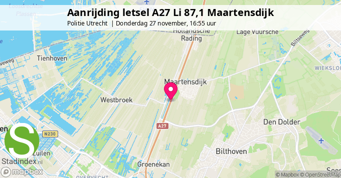 Aanrijding letsel A27 Li 87,1 Maartensdijk
