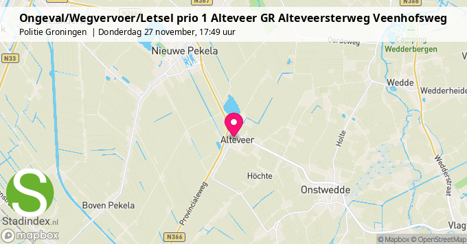 Ongeval/Wegvervoer/Letsel prio 1 Alteveer GR Alteveersterweg Veenhofsweg
