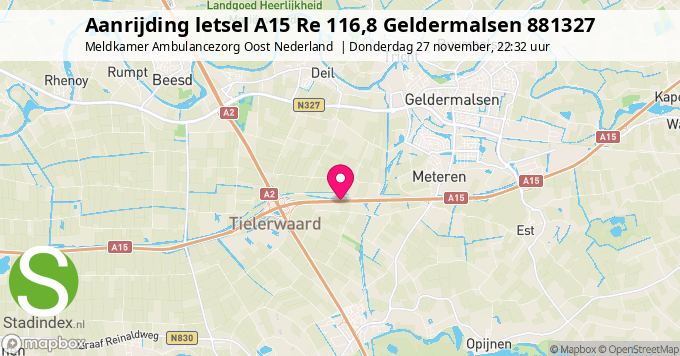 Aanrijding letsel A15 Re 116,8 Geldermalsen 881327