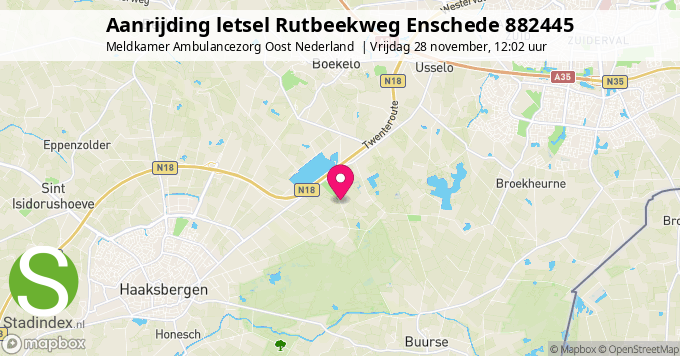 Aanrijding letsel Rutbeekweg Enschede 882445
