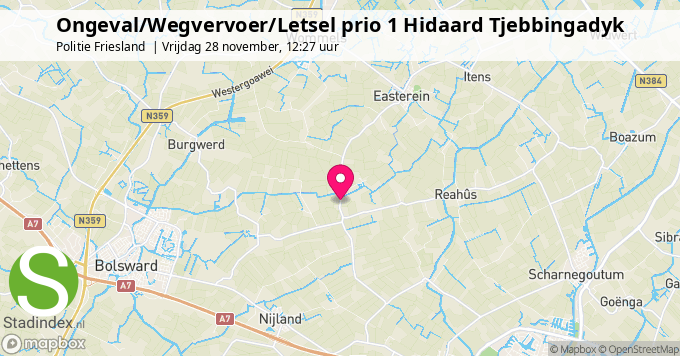 Verkeersongeval Tjebbingadyk in Hidaard - Vrijdag 28 november