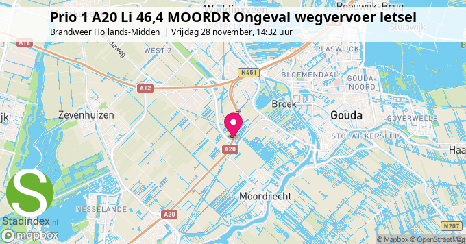 Prio 1 A20 Li 46,4 MOORDR Ongeval wegvervoer letsel