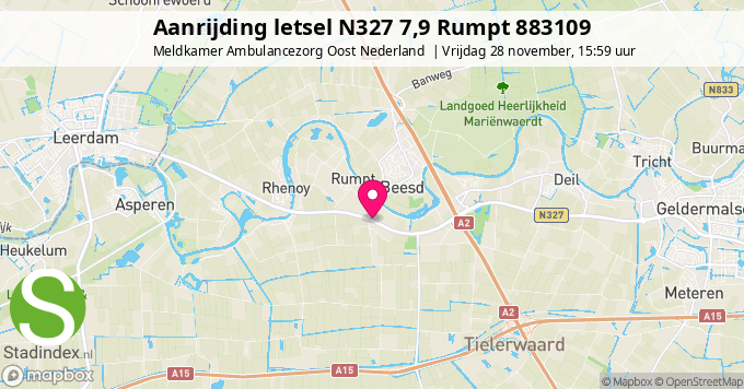 Aanrijding letsel N327 7,9 Rumpt 883109