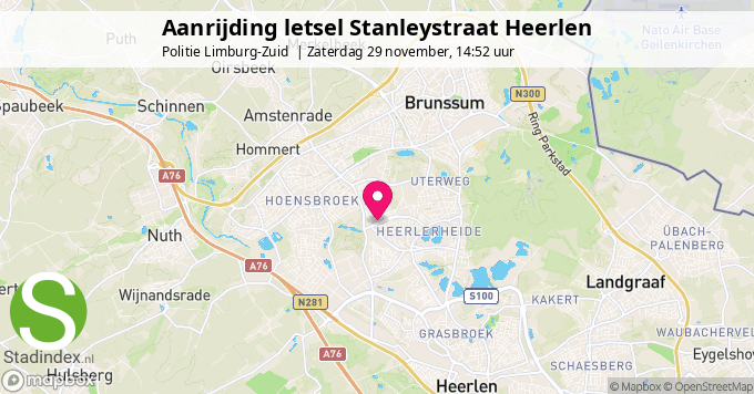 Aanrijding letsel Stanleystraat Heerlen