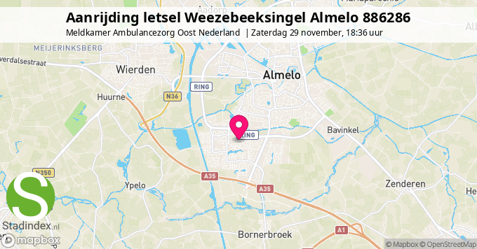 Aanrijding letsel Weezebeeksingel Almelo 886286