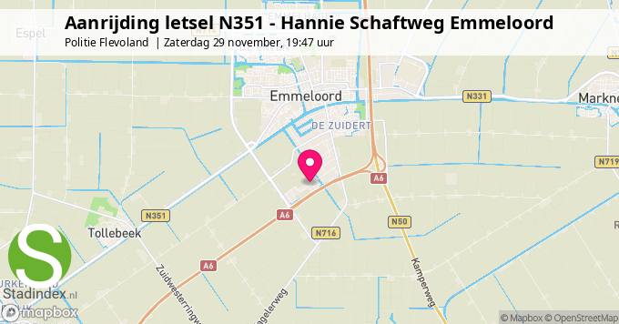 Aanrijding letsel N351 - Hannie Schaftweg Emmeloord