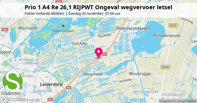 Prio 1 A4 Re 26,1 RIJPWT Ongeval wegvervoer letsel