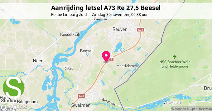 Aanrijding letsel A73 Re 27,5 Beesel
