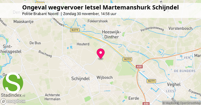 Ongeval wegvervoer letsel Martemanshurk Schijndel