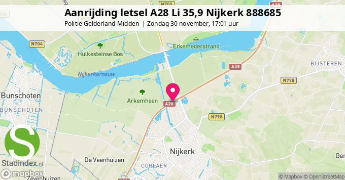Aanrijding letsel A28 Li 35,9 Nijkerk 888685