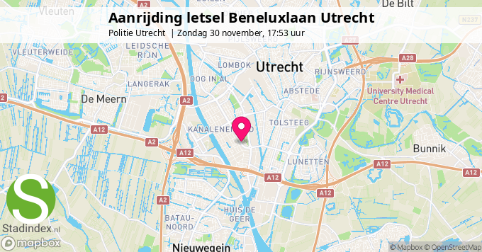Aanrijding letsel Beneluxlaan Utrecht