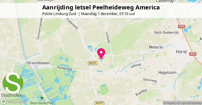 Aanrijding letsel Peelheideweg America