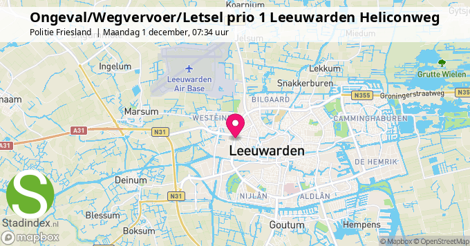 Ongeval/Wegvervoer/Letsel prio 1 Leeuwarden Heliconweg