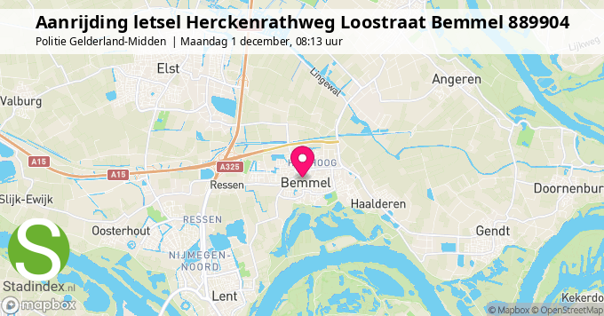 Aanrijding letsel Herckenrathweg Loostraat Bemmel 889904