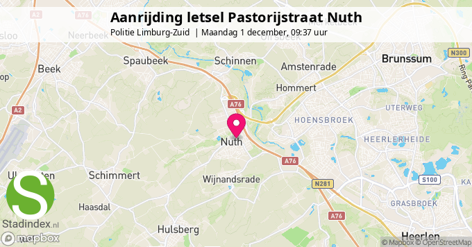 Aanrijding letsel Pastorijstraat Nuth