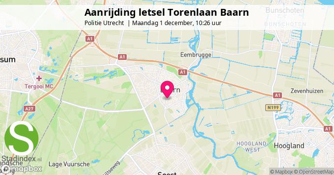 Aanrijding letsel Torenlaan Baarn