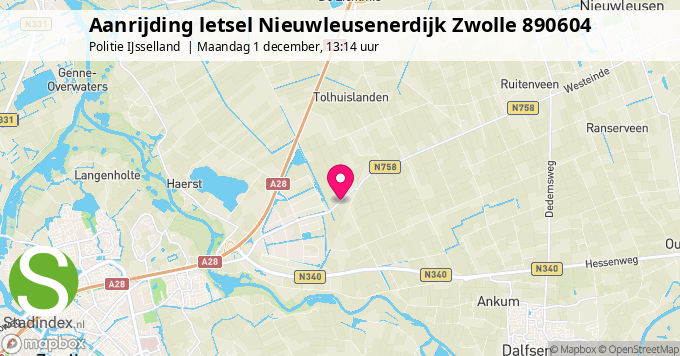 Aanrijding letsel Nieuwleusenerdijk Zwolle 890604